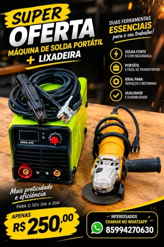 Maguina de solda mais lixadeira profissional