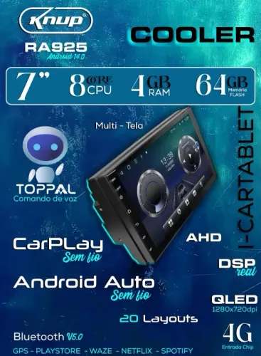 Multimidia Etios 12/19 7p Android 14 4gb Octacore Carplay 4g