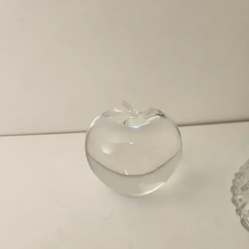 Peso de Papel de CristalTiffany & Co. formato transparente clássico de maçã