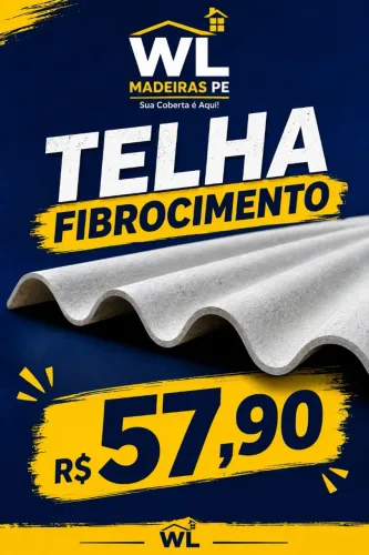 TELHA FIBROCIMENTO EM OFERTA - APENAS R$ 57,90!