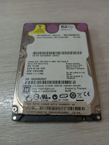 HD WD Western Digital 160GB 2,5" 5400RPM