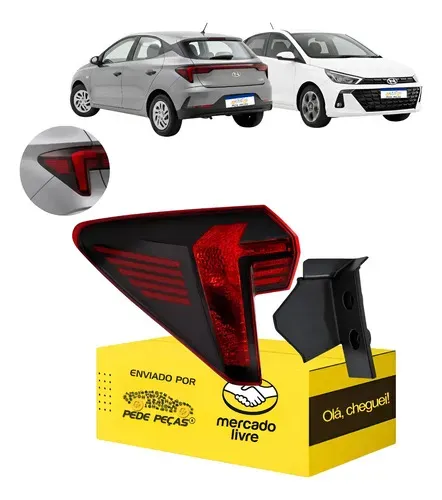 Lanterna Traseira Canto Esquerdo Hb20 2023 24 25 2026 S/led Esquerdo/motorista Vermelho