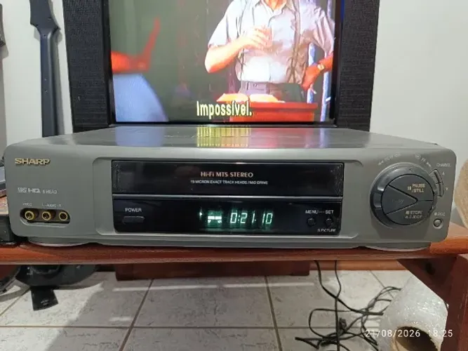 Video cassete Sharp 6 cabeças stereo com controle