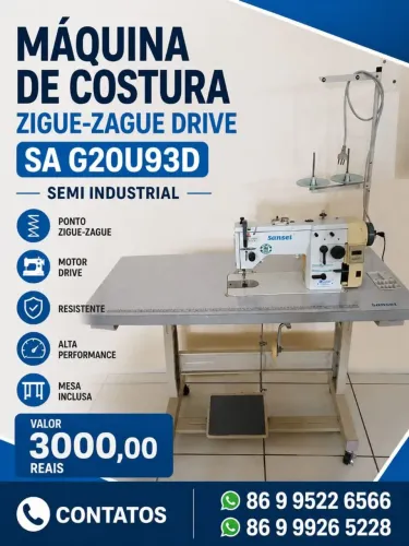 MÁQUINA DE COSTURA ZIGUE ZAGUE SEMI INDUSTRIAL
