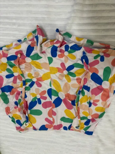 Short Infantil Hering Kids Tam 12 Floral Colorido com Ajuste Lateral