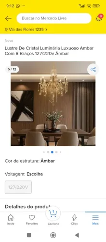 Lustre de cristal luxuoso 8 braços, novo na caixa