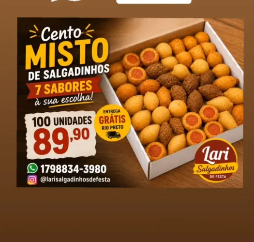 Cento de salgadinhos 89,90