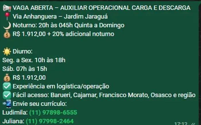 Ajudante de carga e descarga , logistica , ajudante de Pedreiro