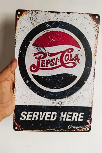 PEPSI-COLA Placa Decorativa em Metal PEPSI-COLA * 20 x 30 cm * Nova.