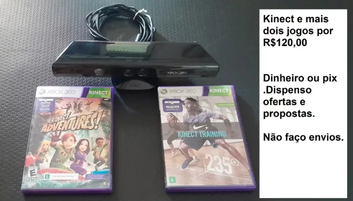 Kinect xbox360 com 2 jogos