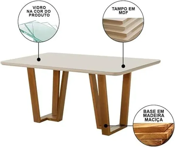 Mesa de Jantar Petra 170x90m - DM