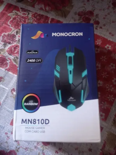 Mouse gamer RGB monocron dpi 2400 cor preto