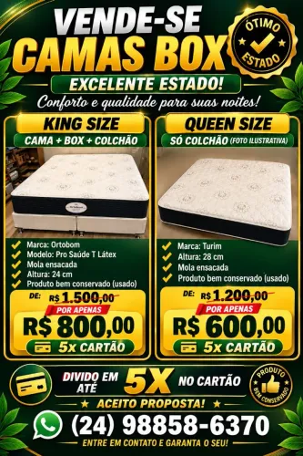 Vendo colchão casal com ou sem cama box