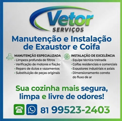Manutenção e Instalação de Exaustor e Coifa