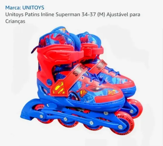 Patins infantil Juvenil Superman Novo!