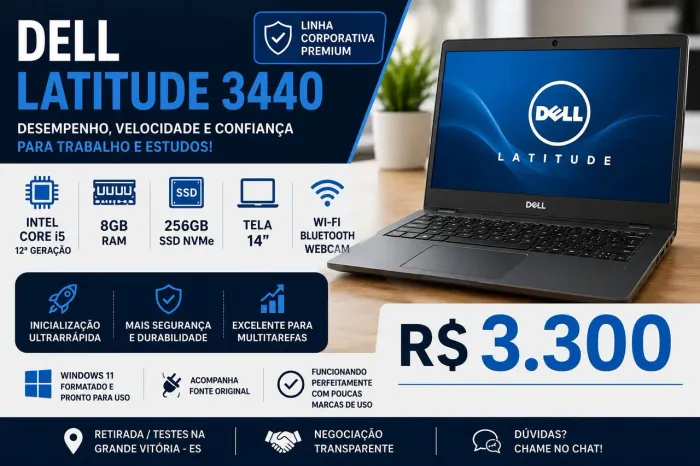 Dell Latitude 3440 i5 12ª Geração SSD NVMe - R$ 3.300