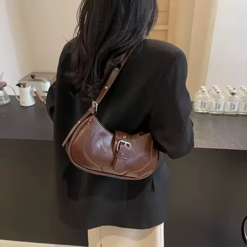 Bolsa Feminina Baguete Y2K em Couro PU Premium - Preta