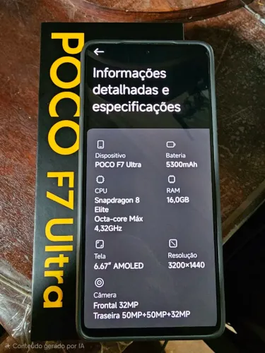 Poco F7 ultra monstro 16gb RAM 512gb de memória snapdragon 8 Elite