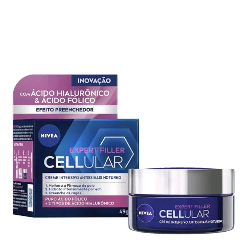 Creme Facial Antissinais Nivea Cellular Expert Filler Noite 49g