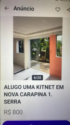 Alugo uma kitnet. No bairro. Nova Carapina 1. Ru. Lambari.n 49. Perto da sorveteria JN. 