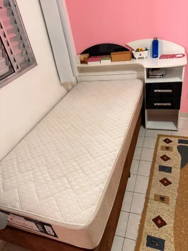 Cama Box Solteiro + Cabeceira Extensiva com Gavetas