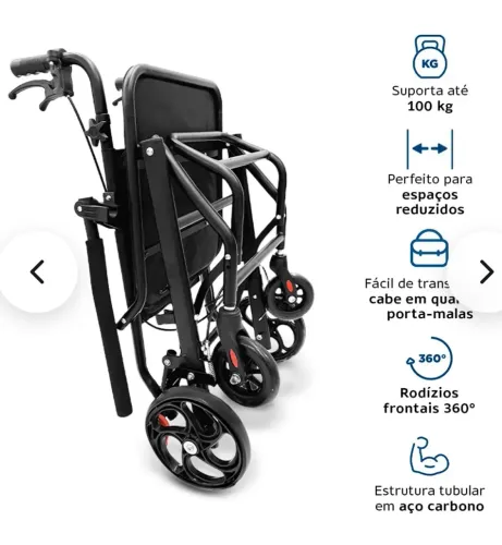 Cadeira de rodas Dellamed D90 Dobrável - até 100 kg