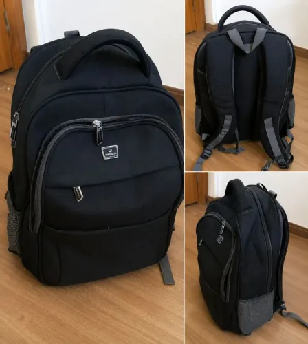 Mochila Executiva para Notebook Preta - Grande, Reforçada e Excelente Estado