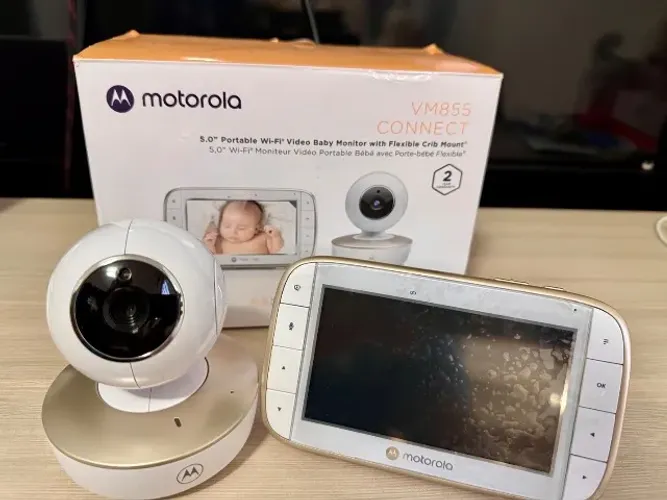 Motorola, Babá Eletrônica VM855 Connect, Visão Noturna, Wi-Fi, Tela Extra Grande
