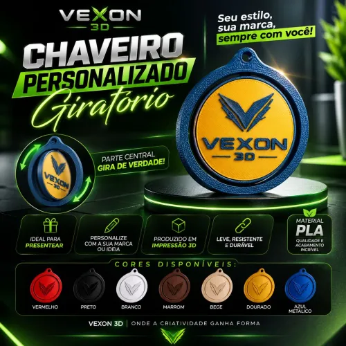 Chaveiro Personalizado Giratório