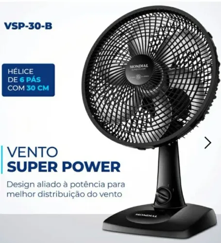 Ventilador Mondial 30cm Preto