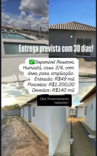 PASSO CASA NO CONDOMÍNIO RESERVA HUMAITÁ NO SIM
