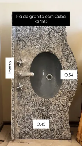 PIA GRANITO COM MISTURADOR
