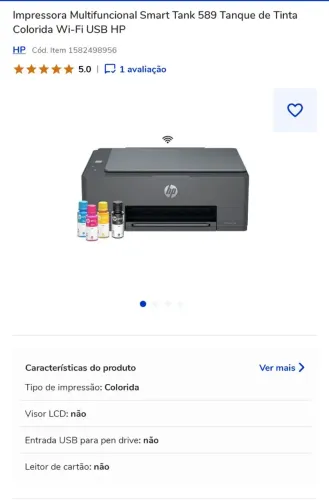 Impressora multifuncional smart tank 581