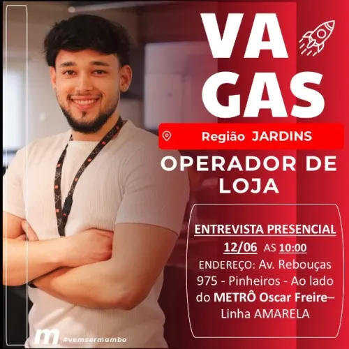 Operador de loja - Primeiro emprego