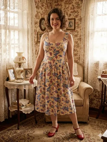 Vestido midi floral vintage cgc tm G comprido