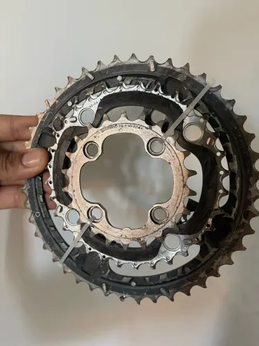 JOGO DE 3 COROAS ORIGINAIS SHIMANO XTR FC-M970 - USADAS, EM BOM ESTADO