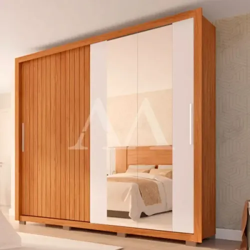 Adicione charme no seu quarto com o roupeiro de 2 portas de correr Moviment Caemmun