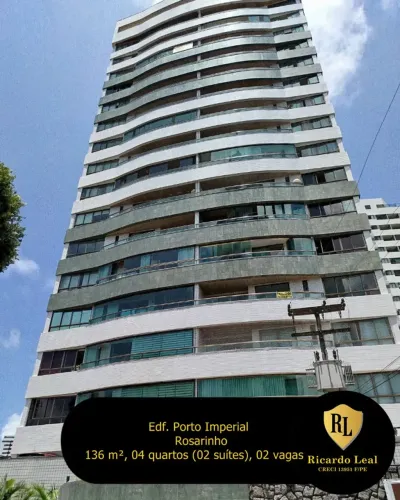 Vendo Apartamento no Rosarinho, 136 m², 04 quartos (02 suítes)