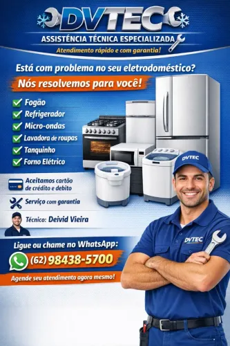 Conserto lavadora de roupas, fogões, geladeira 