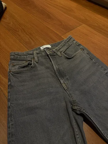 calça jeans zara cinza 38