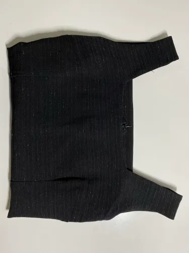 Vestido de tweed risca giz preto
