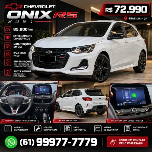 Chevrolet Onix RS 1.0 TB 12V Flex Aut. 4P 2021