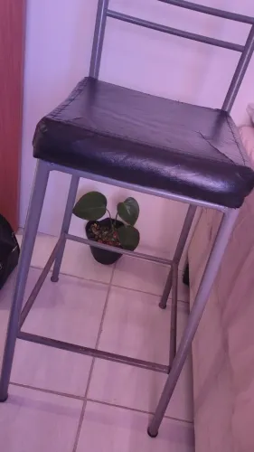 Banqueta Alta de Ferro com Encosto - Ideal para Balcão, Comércio ou Cozinha