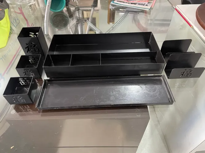 Kit Organizador de Mesa em Metal Preto