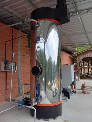 Caldeira Vertical 350 kg Vapor/ Hora a Lenha - Nova (Pronta Entrega)