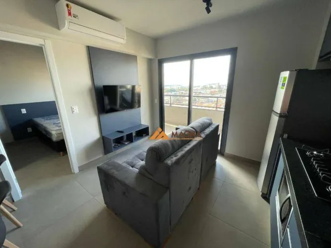 Apartamento com 1 quarto suíte mobiliado para alugar, 45 m² por R$ 3.500/mês - Nova Ribeir