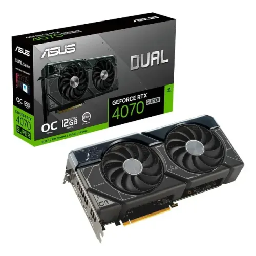 Placa de Vídeo RTX 4070 Super OC DUAL O12G ASUS NVIDIA GeForce 12GB