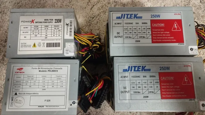FONTE ATX 24P 200W 230W 250W Usada, Revisada