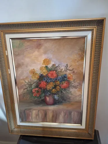 Quadro antigo flores