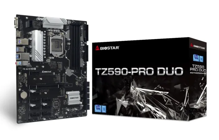 PLACA MÃE BIOSTAR TZ590-PRO DUO 1200, CHIPSET INTEL Z590, DDR4, ATX -Lacrada
